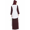 Shrug abaya- wine-off white Shrug abaya- wine-off white